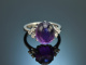 Edler Amethyst Ring mit Brillanten Wei&szlig;gold 750