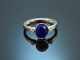 Edler Lapislazuli Ring mit Brillanten Wei&szlig;gold 750