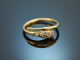 Hübscher Schlangen Ring mit Brillanten und Mandaringranat Gold 750