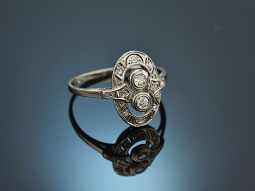 Around 1925! Art Deco ring with diamonds white gold 585