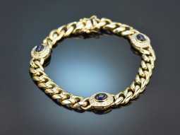Around 1990! Classic Panzer bracelet with sapphires and...