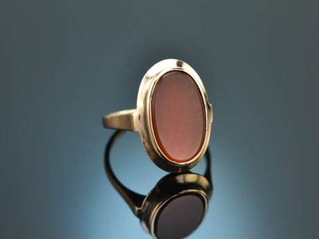 Around 1950! Classic coat of arms signet ring with carnelian gold 333