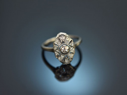 Um 1920! Sch&ouml;ner Art Deco Ring mit Altschliffdiamanten Wei&szlig;gold 585