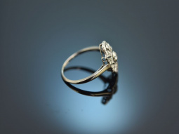 Um 1920! Sch&ouml;ner Art Deco Ring mit Altschliffdiamanten Wei&szlig;gold 585