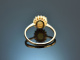 Um 1990! Klassischer Opal Ring mit Brillanten Gold 585