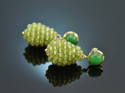 Happy Green! Tropfen Ohrringe mit Peridot und Achat...