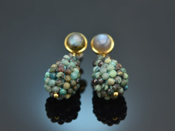 Shimmering Turquoise! Tropfen Ohrringe mit Chrysokoll und...