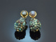 Shimmering Turquoise! Tropfen Ohrringe mit Chrysokoll und Labradorit Silber 925 vergoldet