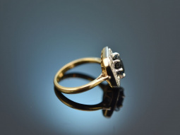 England um 1980! Edler Saphir Diamant Ring Gold 750