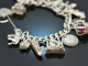 Birmingham 1976! Bettelarmband mit 16 Charms Silber 925