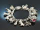 Birmingham 1976! Bettelarmband mit 16 Charms Silber 925