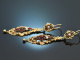 Around 1850! Beautiful Biedermeier earrings garnet and seed pearls gold 58