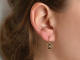 Around 1850! Beautiful Biedermeier earrings garnet and seed pearls gold 58