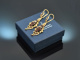Around 1850! Beautiful Biedermeier earrings garnet and seed pearls gold 58