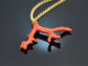 Boho style! Large coral branch pendant with long silver 925 gold-plated chain