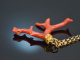 Boho style! Large coral branch pendant with long silver 925 gold-plated chain