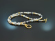 Delicate necklace made of sapphires aquamarines and cultured pearls silver 925 gold-plated
