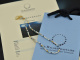 Delicate necklace made of sapphires aquamarines and cultured pearls silver 925 gold-plated