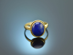 England um 1985! Klassischer Lapislazuli Ring Gold 750