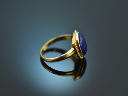 England um 1985! Klassischer Lapislazuli Ring Gold 750