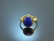 England um 1985! Klassischer Lapislazuli Ring Gold 750