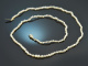 Around 1910! Delicate natural oriental pearl necklace with decorative clasp in gold 585 and platinum