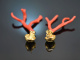 Boho style! Large branch coral earrings silver 925 gold-plated
