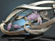 Vienna around 1900! Large signed Art Nouveau belt buckle with original case silver 835