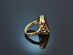 Um 1950! Herren Wappen Siegel Ring mit Karneol Gold 585