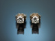 Around 1990! Fine pair of brilliant stud earrings approx. 0.45 carat white gold 585