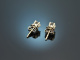 Around 1990! Fine pair of brilliant stud earrings approx. 0.45 carat white gold 585