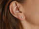 Around 1990! Fine pair of brilliant stud earrings approx. 0.45 carat white gold 585