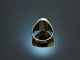 Around 1980! Simple mens coat of arms signet ring with onyx 333 gold