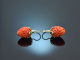 From our workshop! Large coral strawberry earrings gold 585