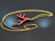 Boho style! Large coral branch pendant with long silver 925 gold-plated chain