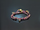 Alpenrose! Fancy Armband zweireihig Labradorith Rubin Pink Saphir Amethyst Sterlingsilber vergoldet