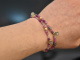 Alpenrose! Fancy Armband zweireihig Labradorith Rubin Pink Saphir Amethyst Sterlingsilber vergoldet