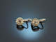 Um 1920! Historische Ohrringe mit Diamanten Wei&szlig;gold 750