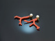 From our workshop! Coral branch earrings with cultured pearls silver 925 gold-plated