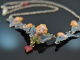 iennese bronze around 1910! Rare putti necklace hand-painted with silver chain