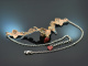 iennese bronze around 1910! Rare putti necklace hand-painted with silver chain