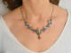 iennese bronze around 1910! Rare putti necklace hand-painted with silver chain