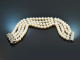 Around 1980! Elegant Akoya cultured pearl bracelet with brilliant clasp white gold 585