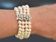 Around 1980! Elegant Akoya cultured pearl bracelet with brilliant clasp white gold 585