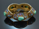 China around 1960! Decorated filigree bracelet with turquoise and enamel silver-gilt