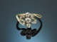 Around 1910! Beautiful Art Nouveau ring with diamonds, gold 585 and platinum