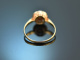 Um 1900! Antiker Ring mit Naturperle und Diamantrosen Gold 585 und Platin