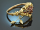 Munich around 1850! Rare Biedermeier bangle with garnets in 585 gold