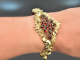 Munich around 1850! Rare Biedermeier bangle with garnets in 585 gold