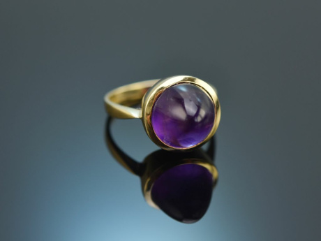 Around 1990! Chic ring with amethyst gold 585